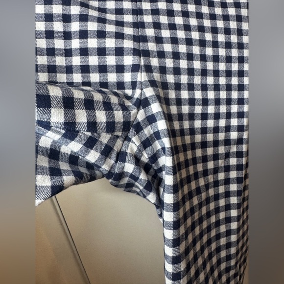 J.Crew Martie Bi-Stretch Gingham Navy Blue White Retro Slim Cropped Pants Size 6 - Picture 7 of 15
